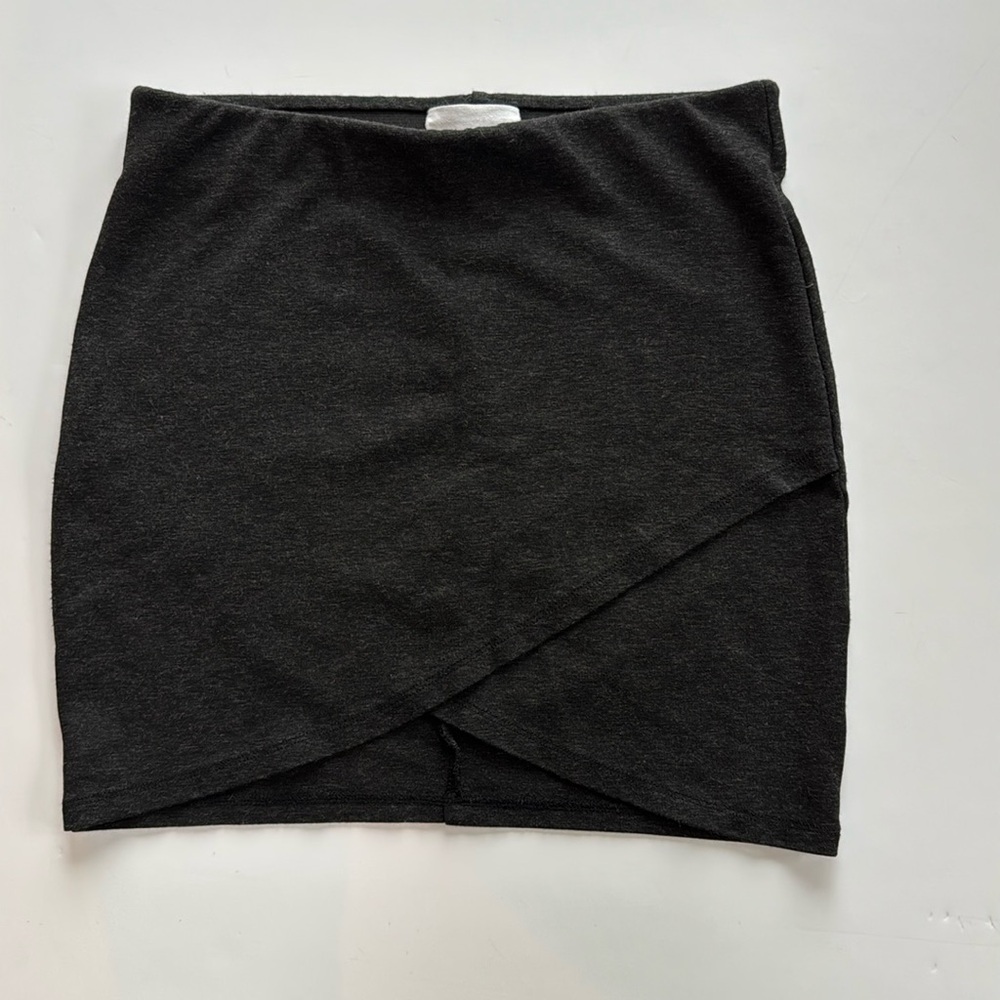 Sezane Charcoal Gray Knit Mini Skirt